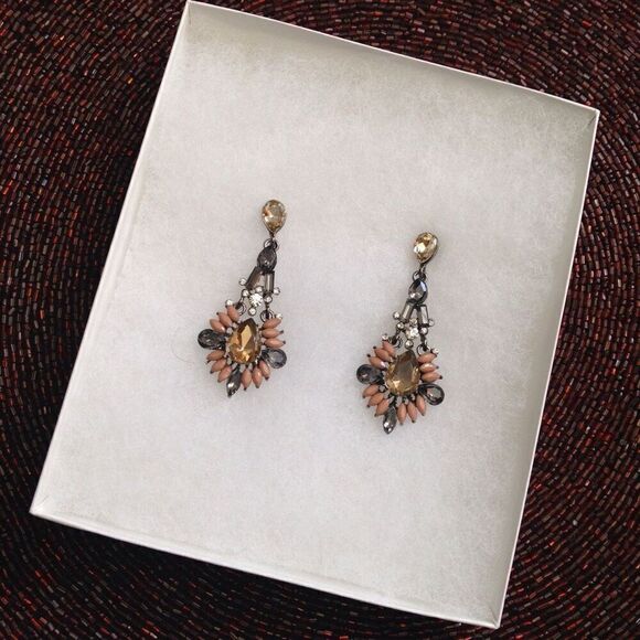 🦩 Crystal Rhinestone Bead Multi Shape Dangle Drop Earrings - Picture 4 of 4